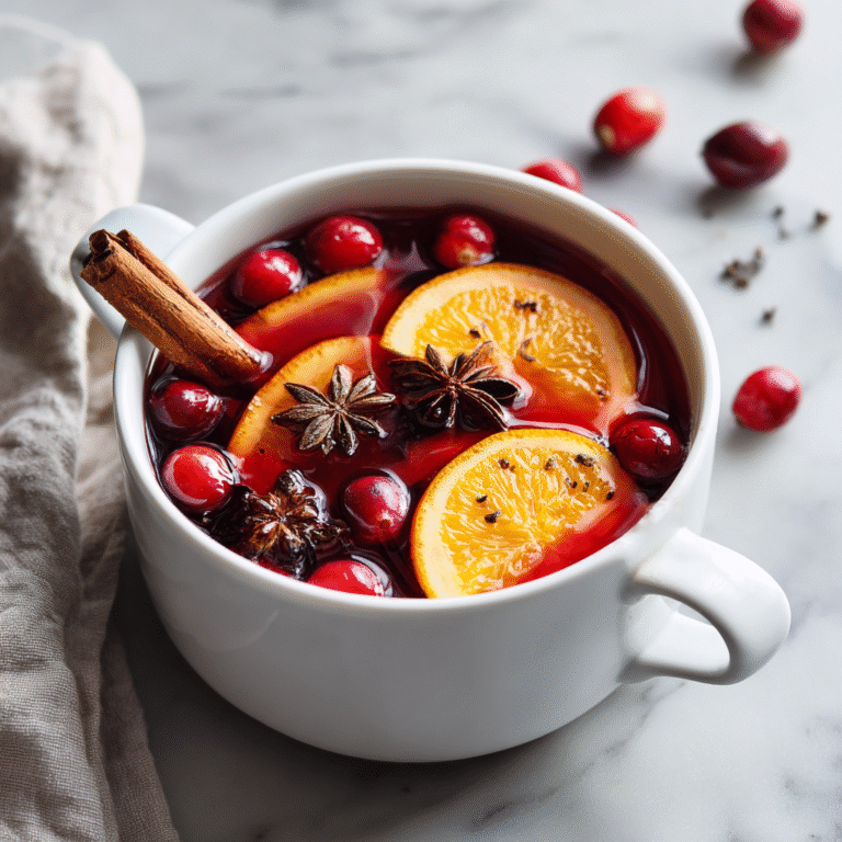 Festive Christmas simmer pot on stove filled with cinnamon sticks, orange slices, cranberries, and pine creating a cozy holiday aroma and natural air freshener presentation for seasonal ambiance