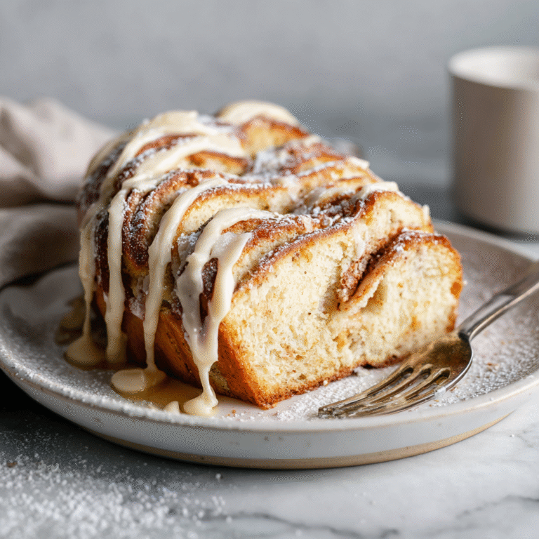 Honey babka with cream cheese sliced on a board showing twisted swirls of honey and cream cheese filling, golden brown exterior with glossy finish creating an impressive bakery-style presentation