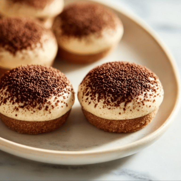 Cute tiramisu cookie cups filled with creamy mascarpone filling and dusted with cocoa powder creating a bite-sized Italian-inspired dessert presentation combining cookies and tiramisu
