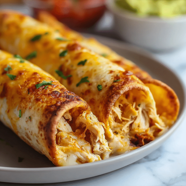 Crispy chicken taquitos rolled in tortillas and cooked until golden brown, served with dipping sauces.
