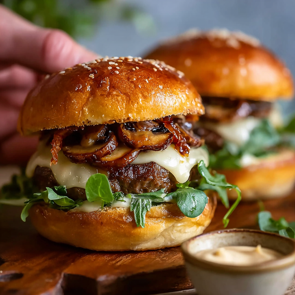 Burger aux Champignons Suisses : L’Apogée de l’Umami et de la Gourmandise