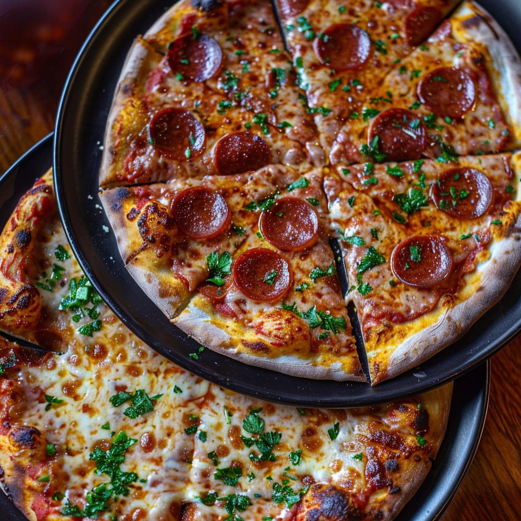 Cheese and Pepperoni Pizza (Crispy Cup-and-Char Pepperoni, Double Cheese, 90 Min)
